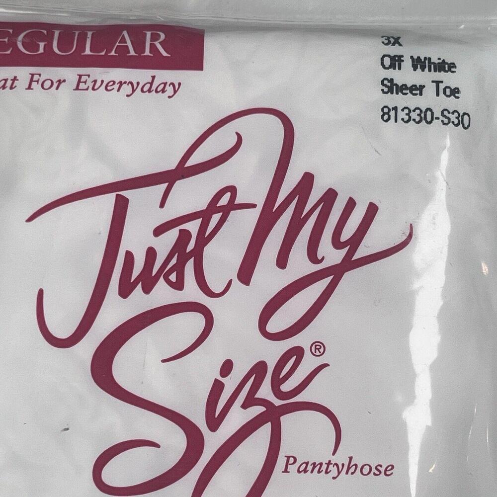 Just My Size Pantyhose Off White‎ 3X Sheer Toe 81330-S30